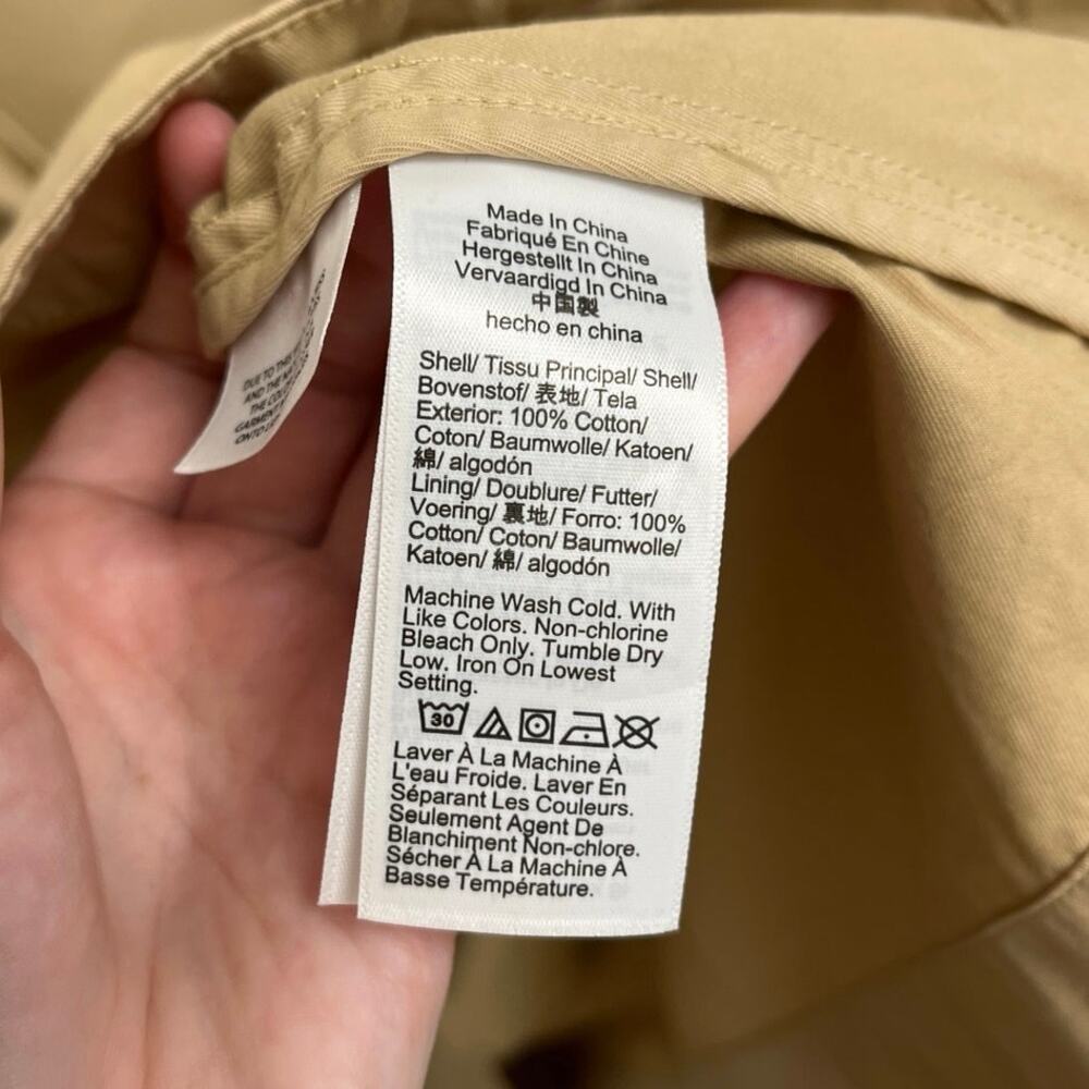 J. CREW Relaxed Heritage Double-Breasted Trench Coat Classic Chino - Small - Picture 13 of 15